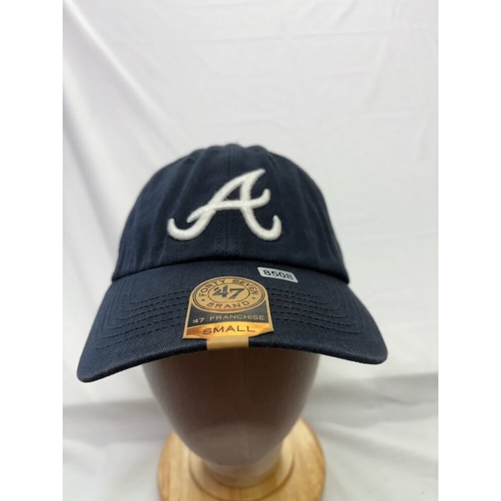 NWOT ‘47 Brand Atlanta Braves Franchise Fitted Cap MLB Logo Navy Unisex Small - Picture 3 of 10